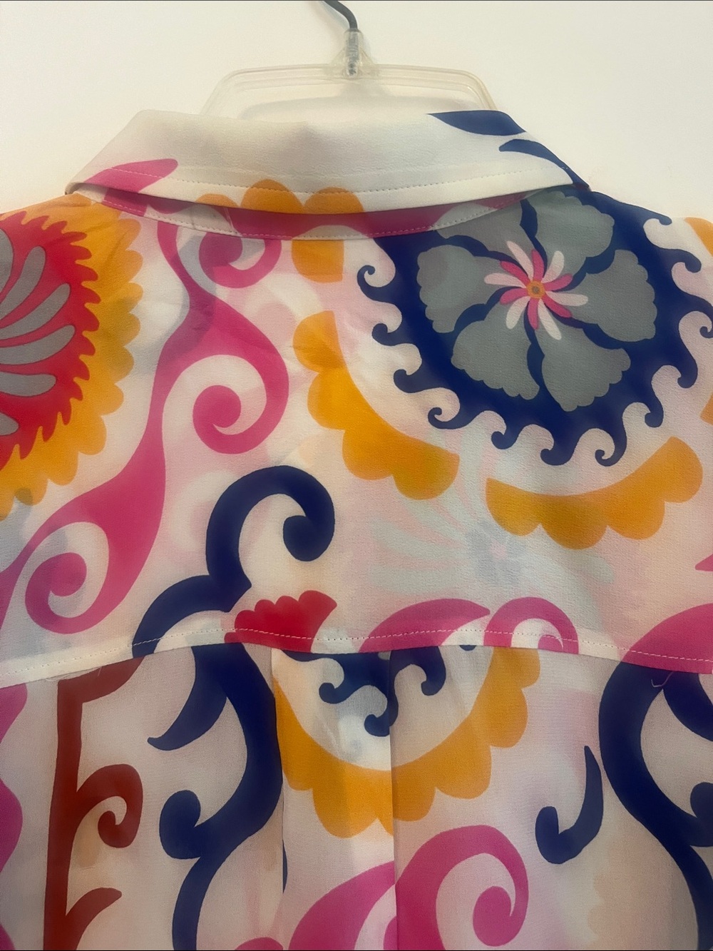 Boden Silk Pink Multi-Color Swirl & Medallion Button-Down Shirt 14 R - Picture 5 of 5